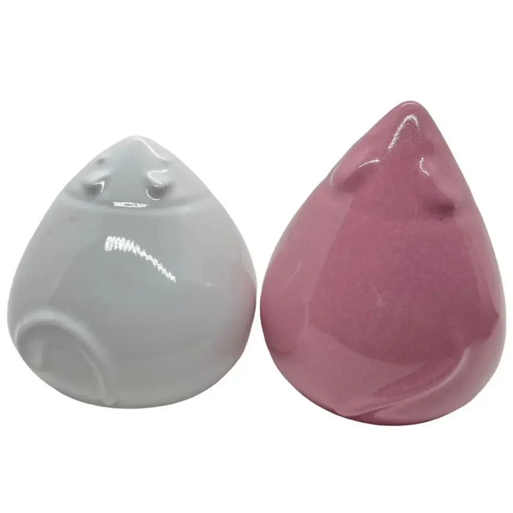 Mice Salt and Pepper Shaker Set Pink White Vintage Kitsch Novelty Kitchenalia